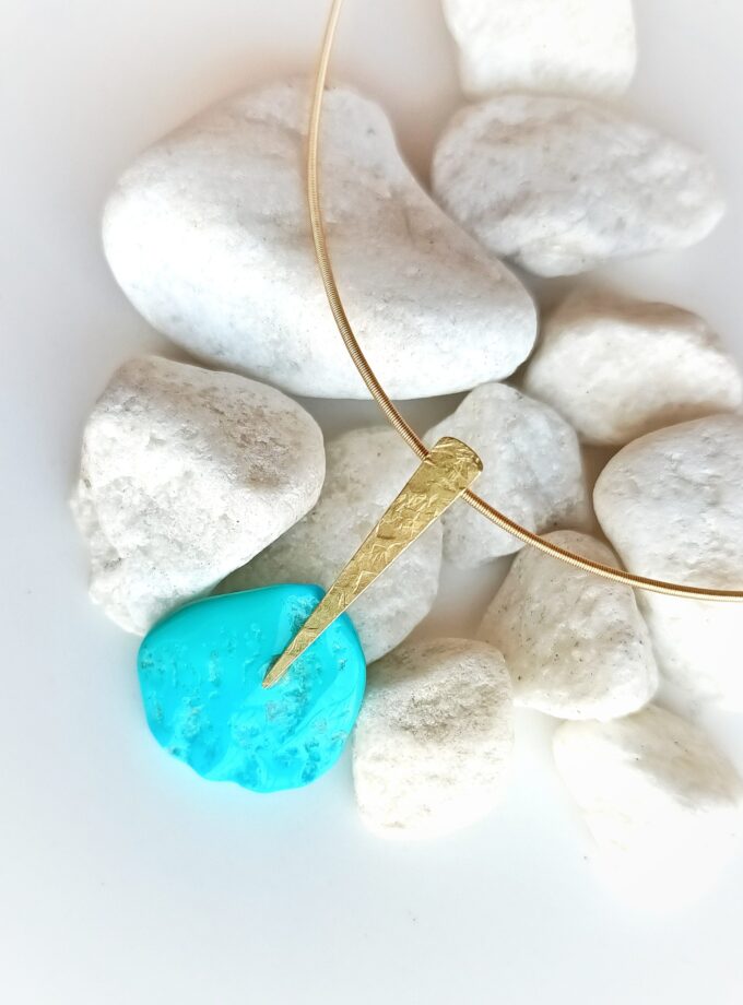 collar oro con turquesa