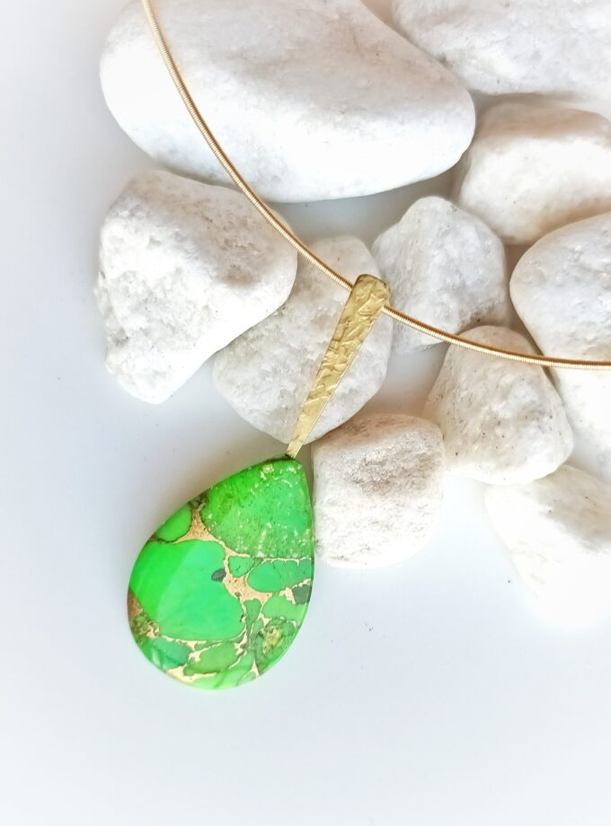 collar oro turquesa verde