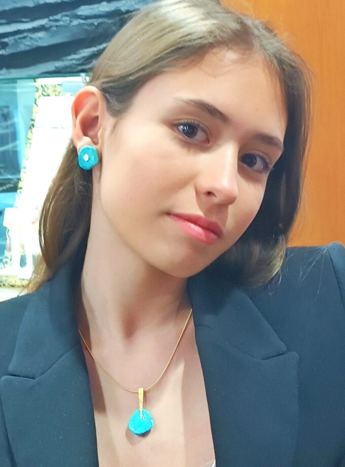 Colgante 3461 oro y turquesa.