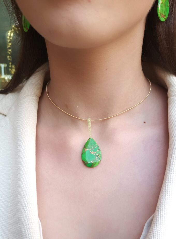 Colgante 3453 oro turquesa verde