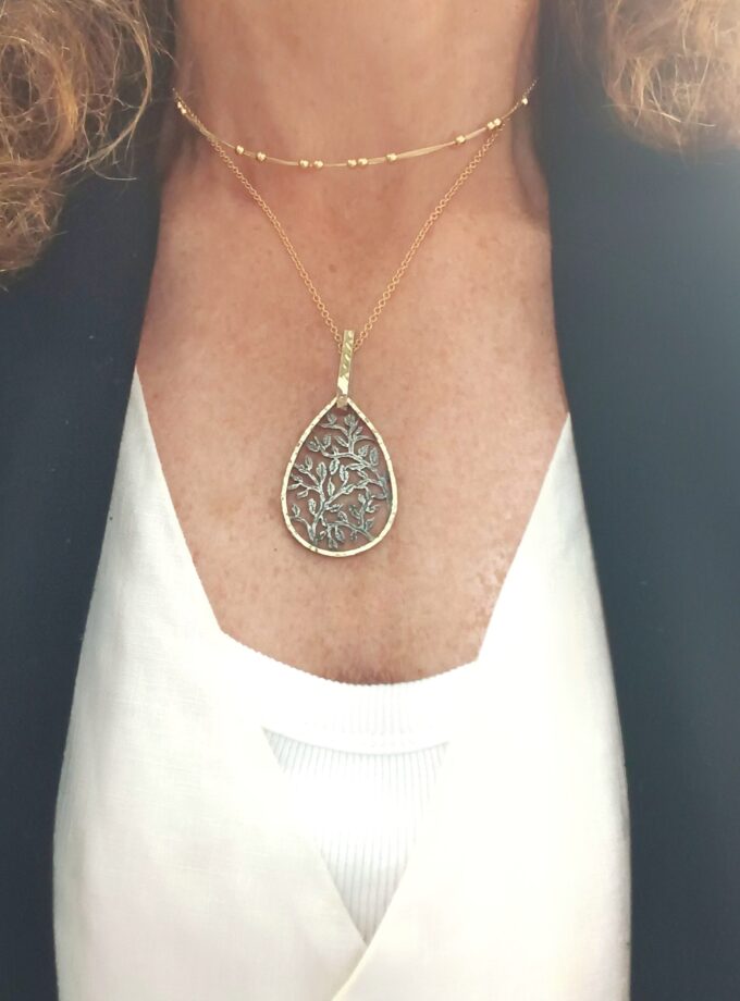 Colgante Styliano 3077 Plata y oro