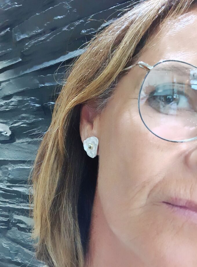 Pendientes perla-cuadrado