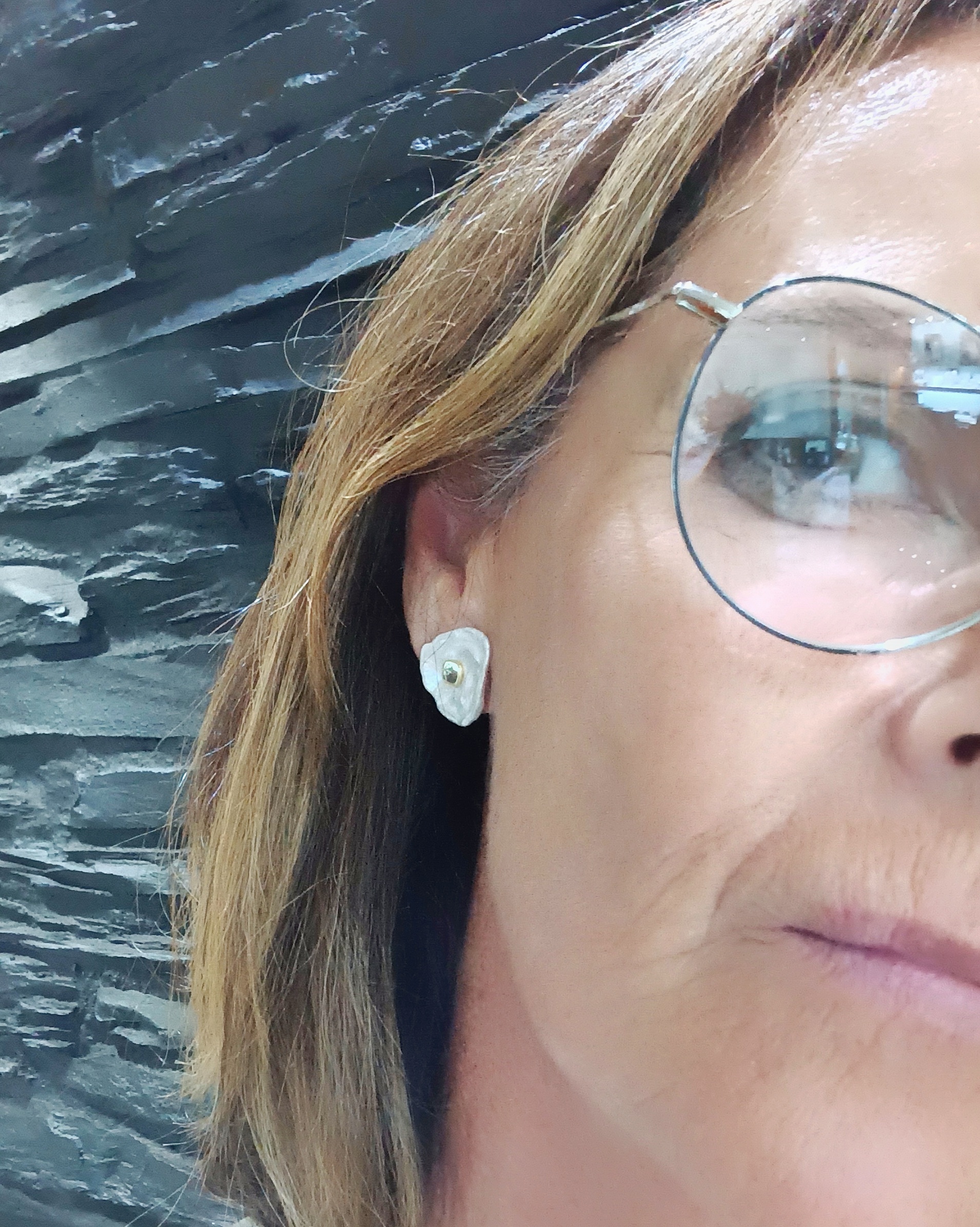 Pendientes perla-cuadrado - Imagen 2