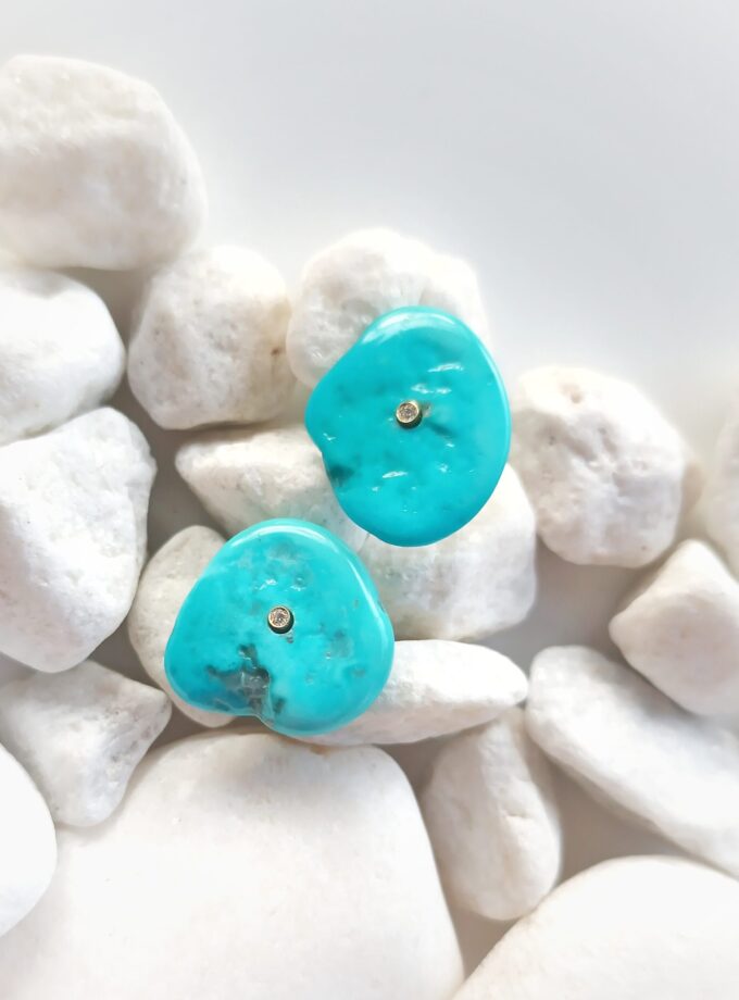 Pendientes turquesas flat y brillantes