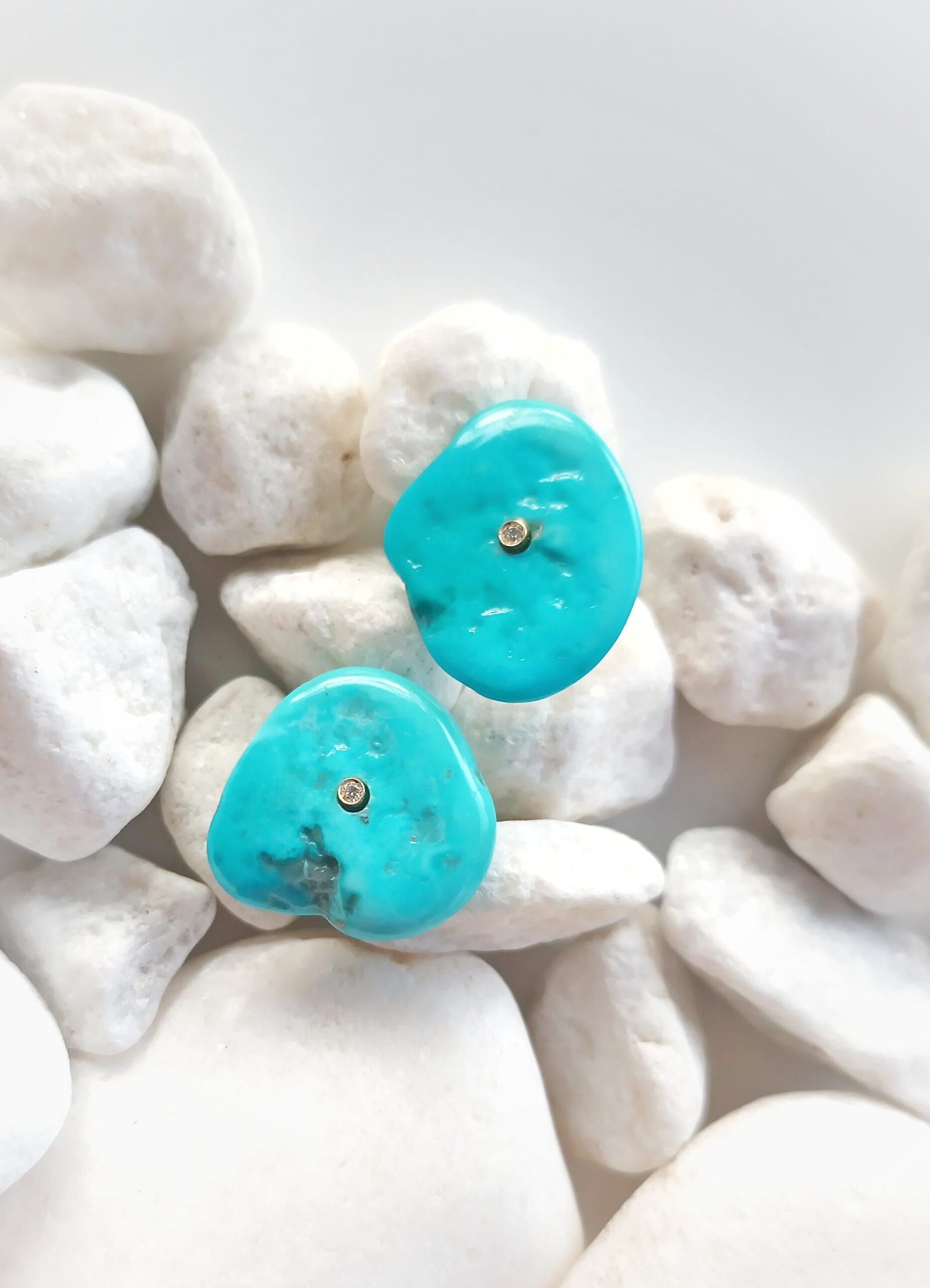 Pendientes turquesas flat y brillantes