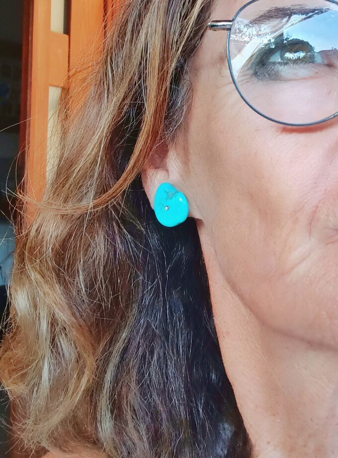 Pendientes turquesas flat y brillantes