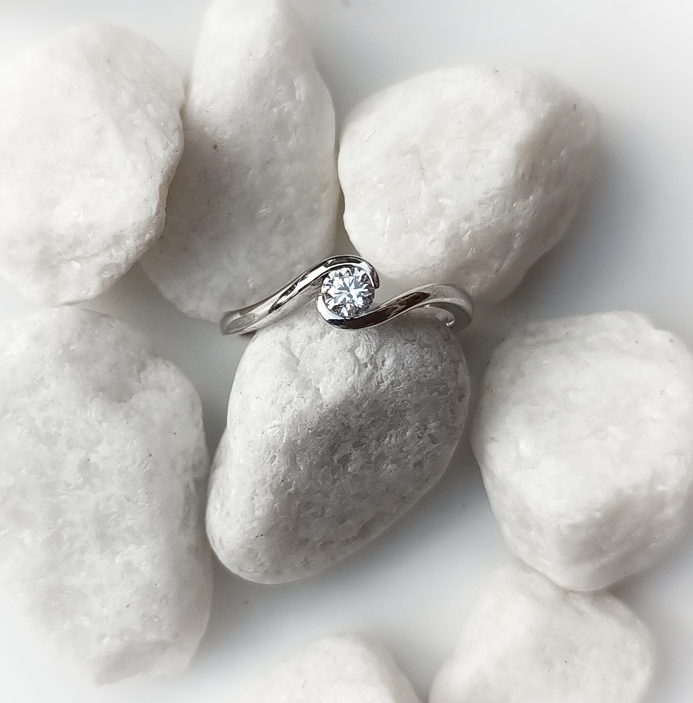 Anillo Solitario 24179 Oro blanco