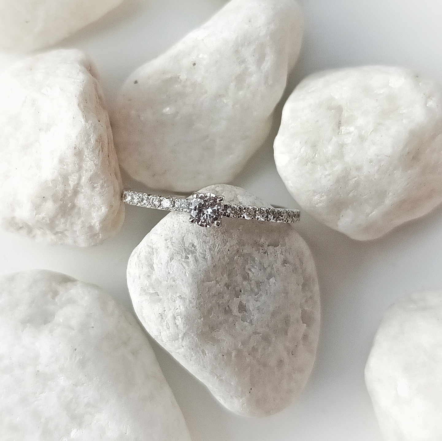 Anillo solitario 3771 Oro blanco