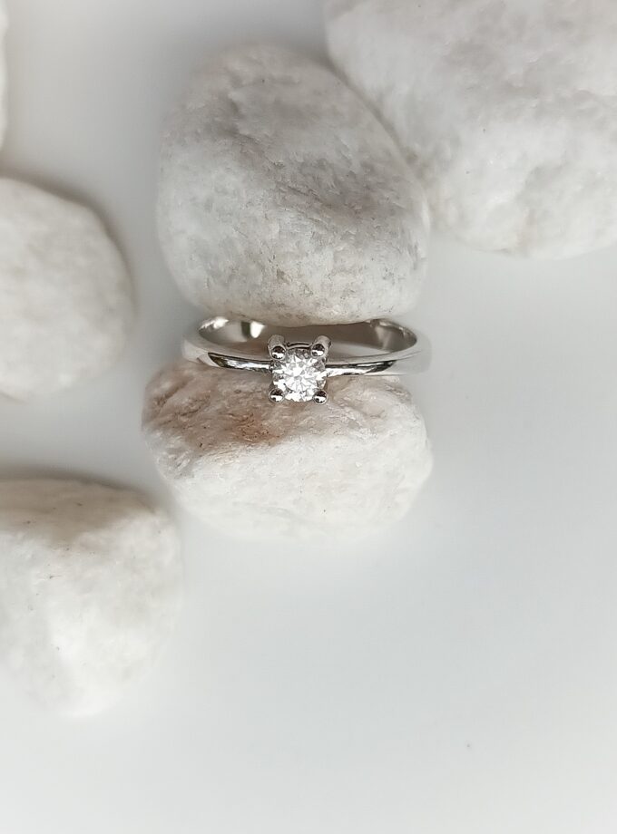 Anillo Solitario 24142 oro blanco