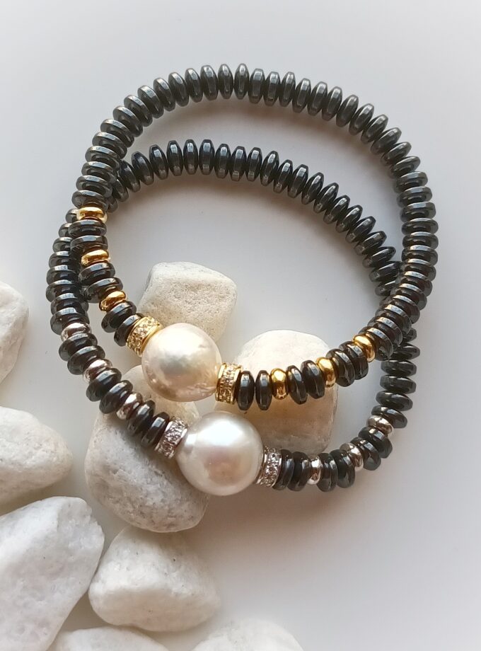 Pulsera 3833-3834-3835  elástica perla