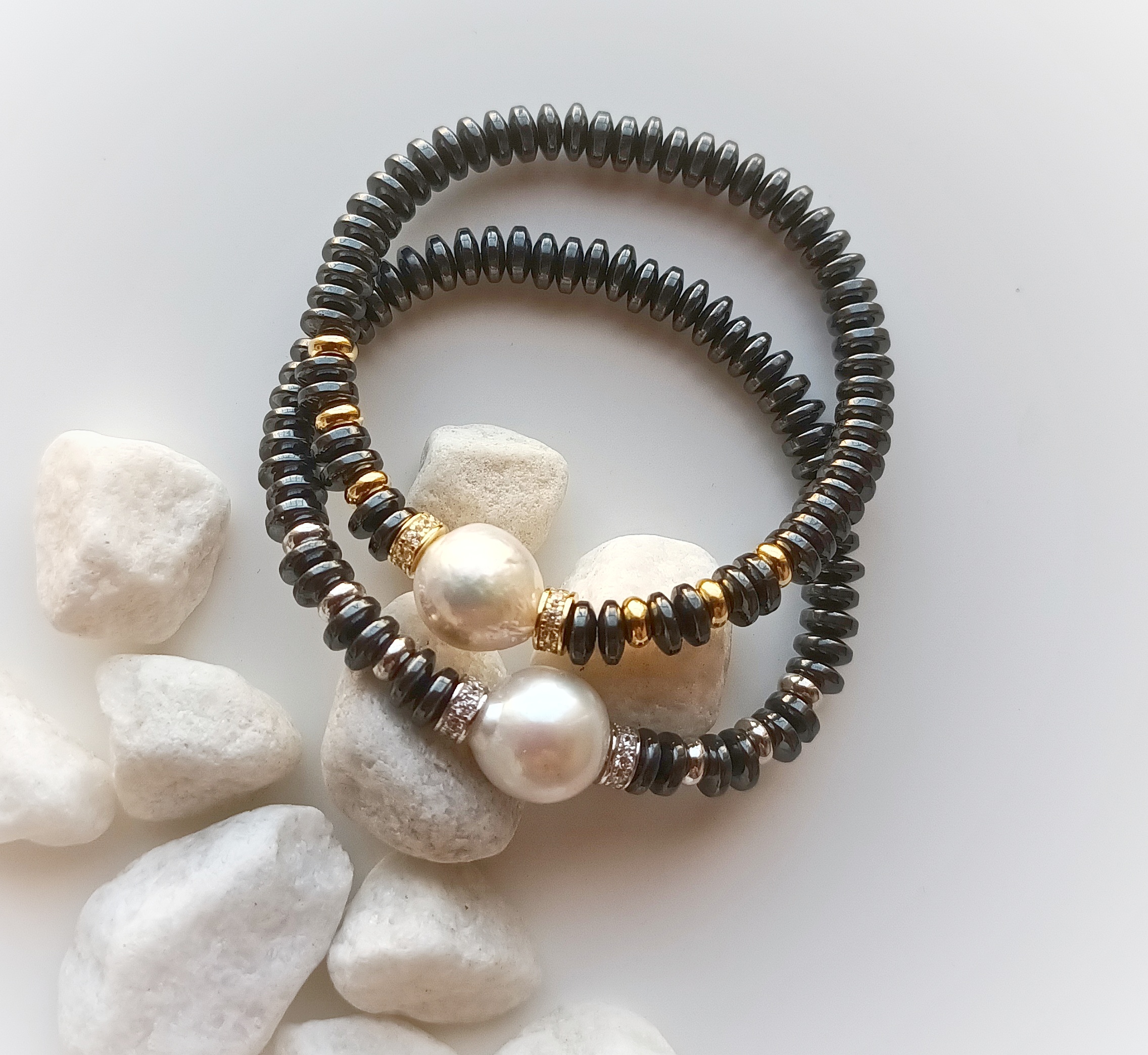 Pulsera 3833-3834-3835 elástica perla