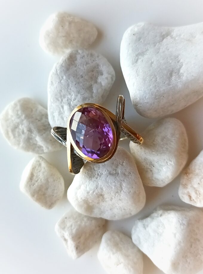 Anillo Styliano 3086 Plata oro amatista
