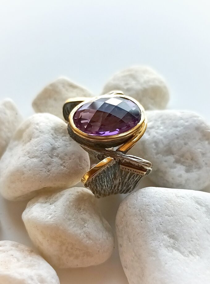Anillo Styliano 3086 Plata oro amatista