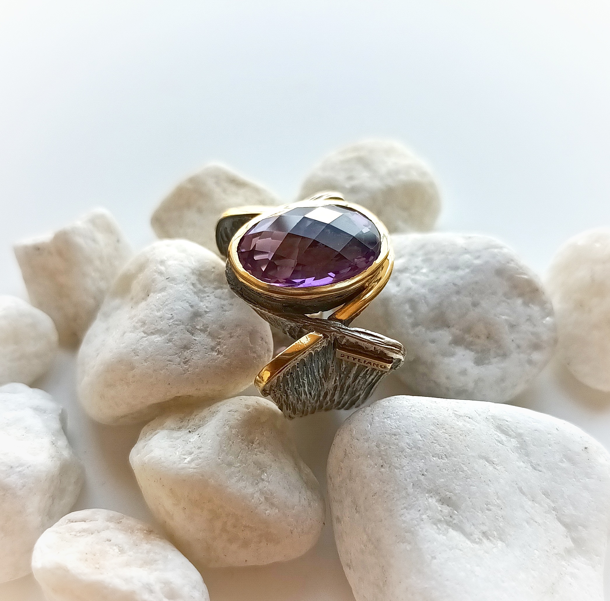 Anillo Styliano 3086 Plata oro amatista