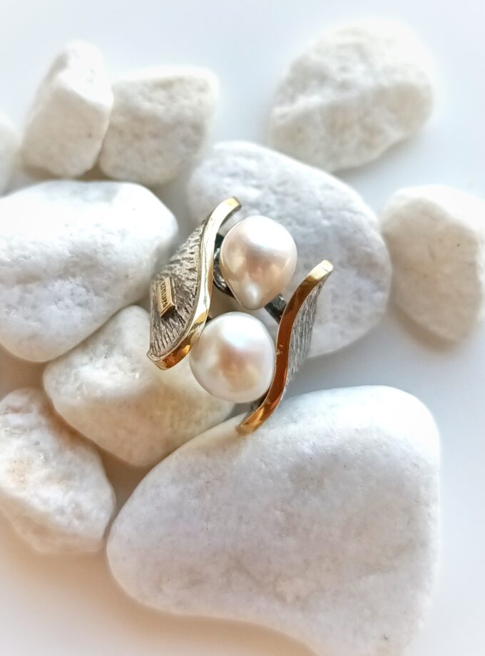 Anillo Styliano 3094 oro y plata perlas