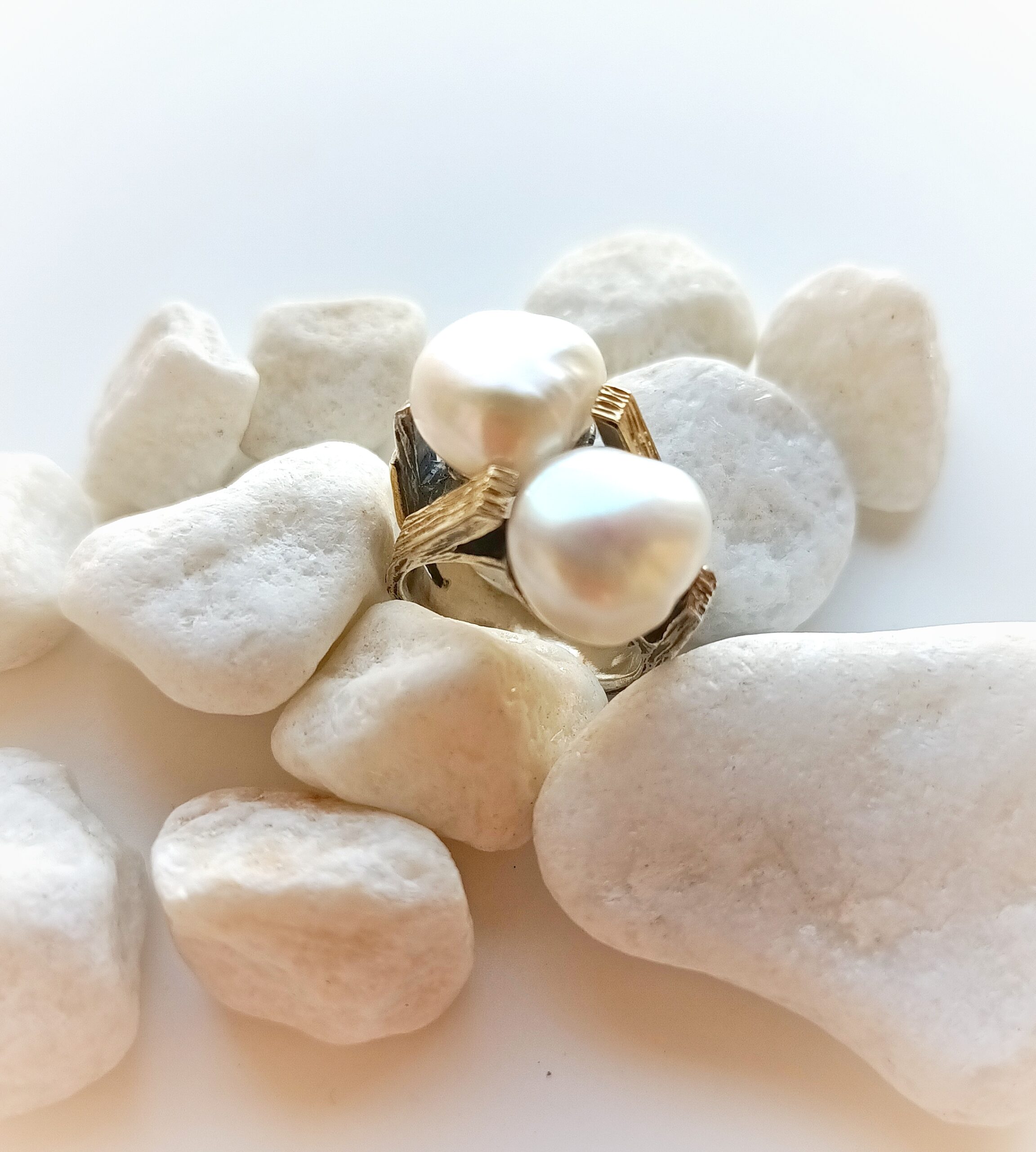 Anillo Styliano 3093 plata y oro perlas - Imagen 3