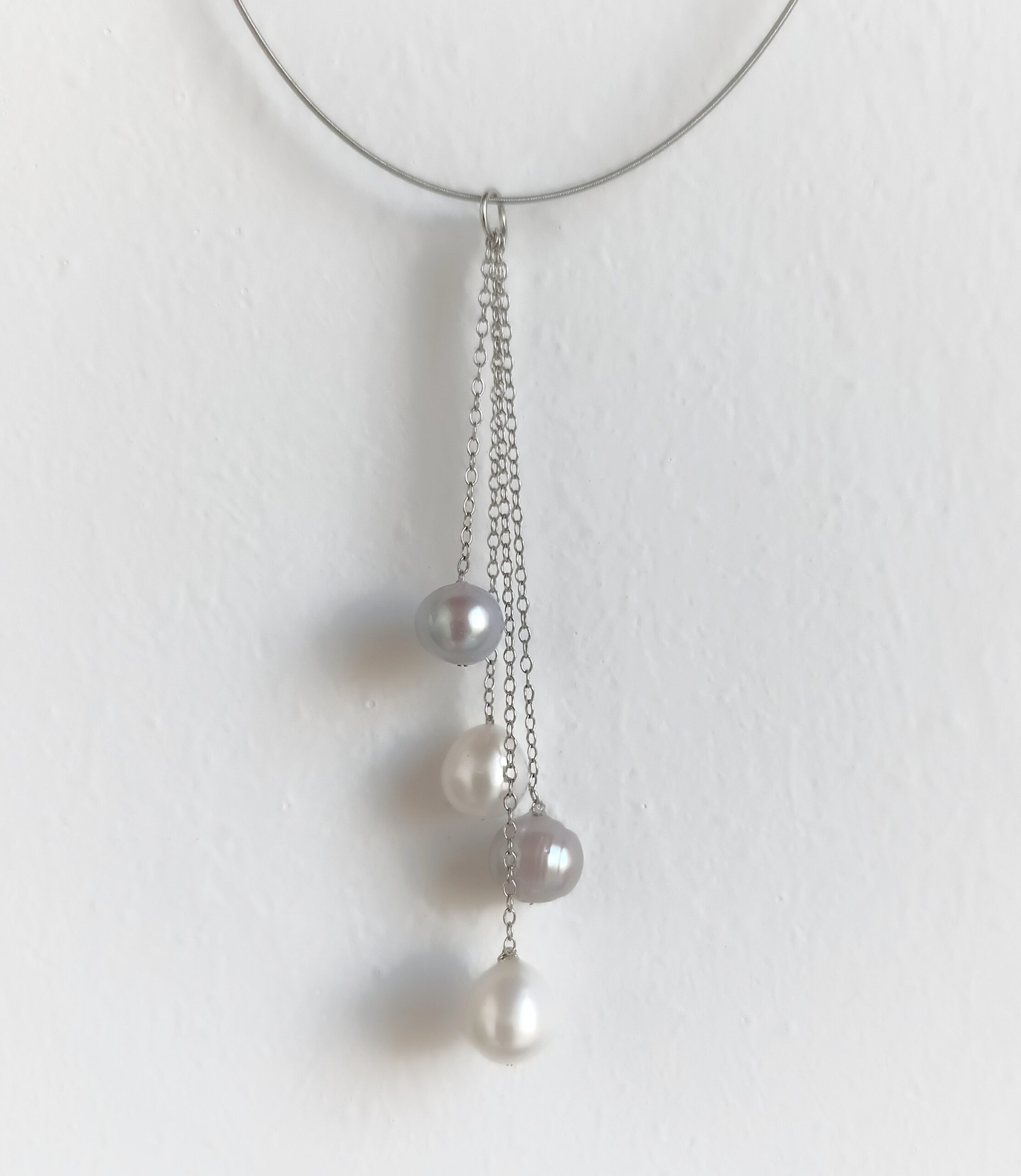 Collar 3898 Plata perlas