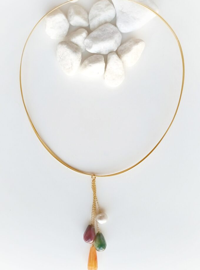 Collar 3900 Golden ágatas y perla