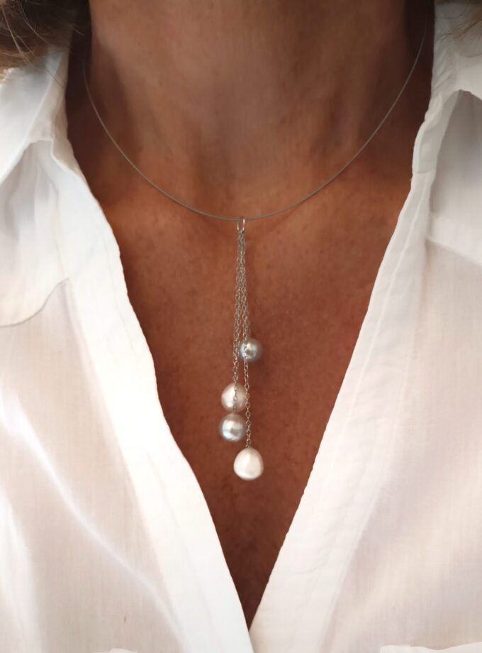 Collar 3898 Plata perlas