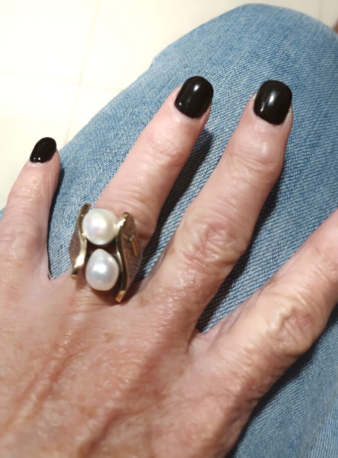 Anillo Styliano 3094 oro y plata perlas