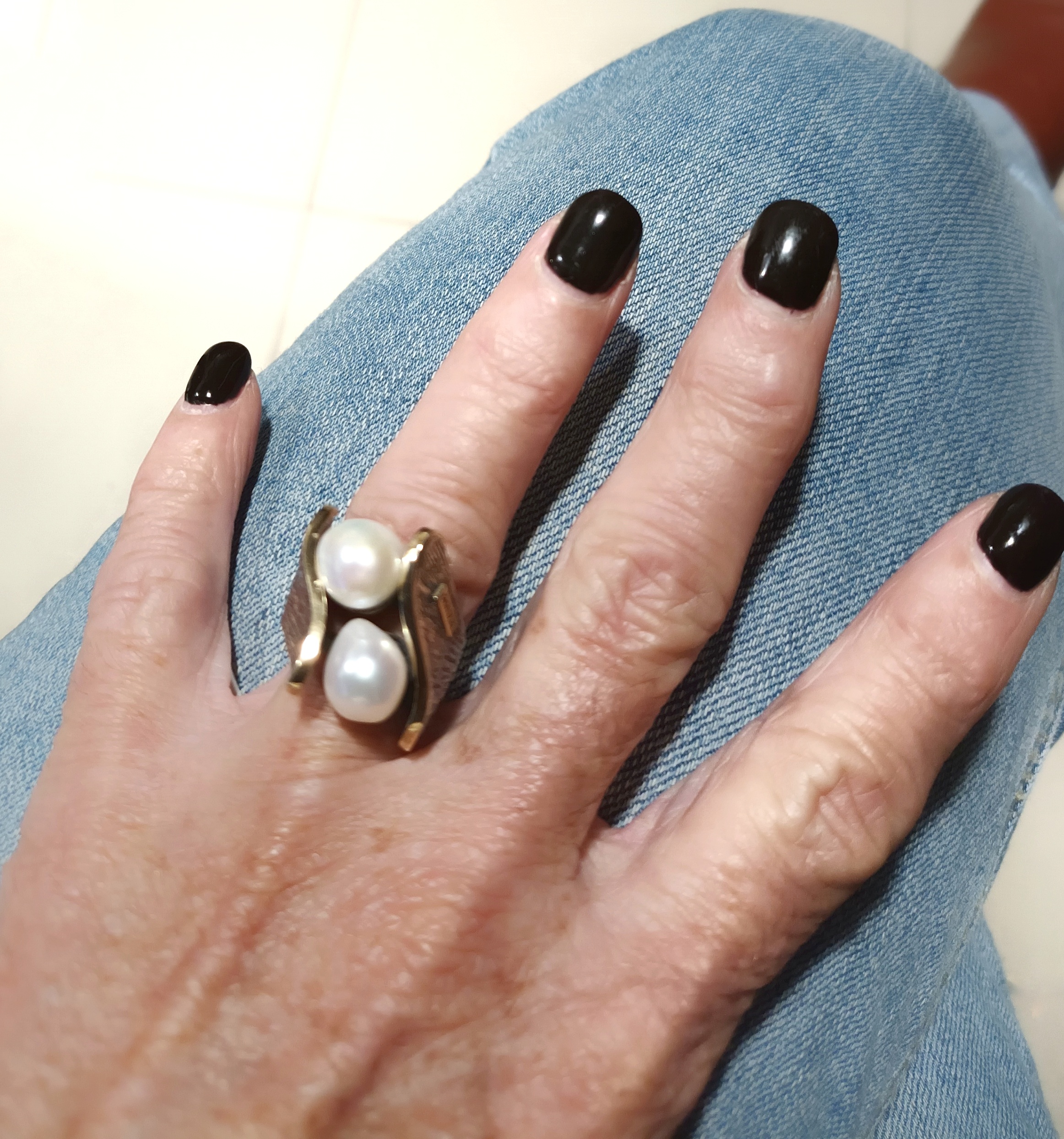 Anillo Styliano 3094 oro y plata perlas - Imagen 2