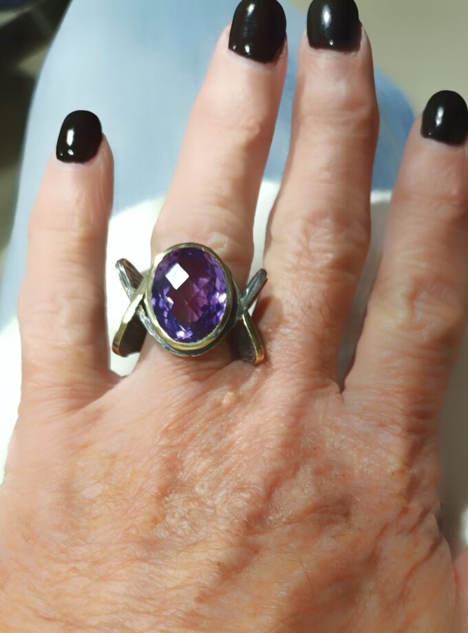 Anillo Styliano 3086 Plata oro amatista