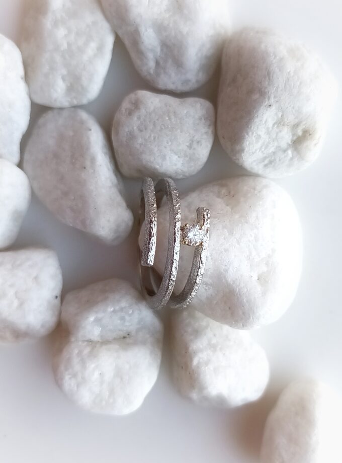 Anillo 4151 plata oro y brillante