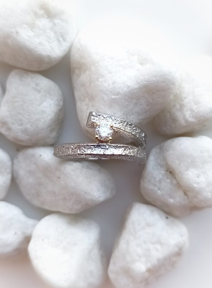 Anillo 3491 plata oro y brillante