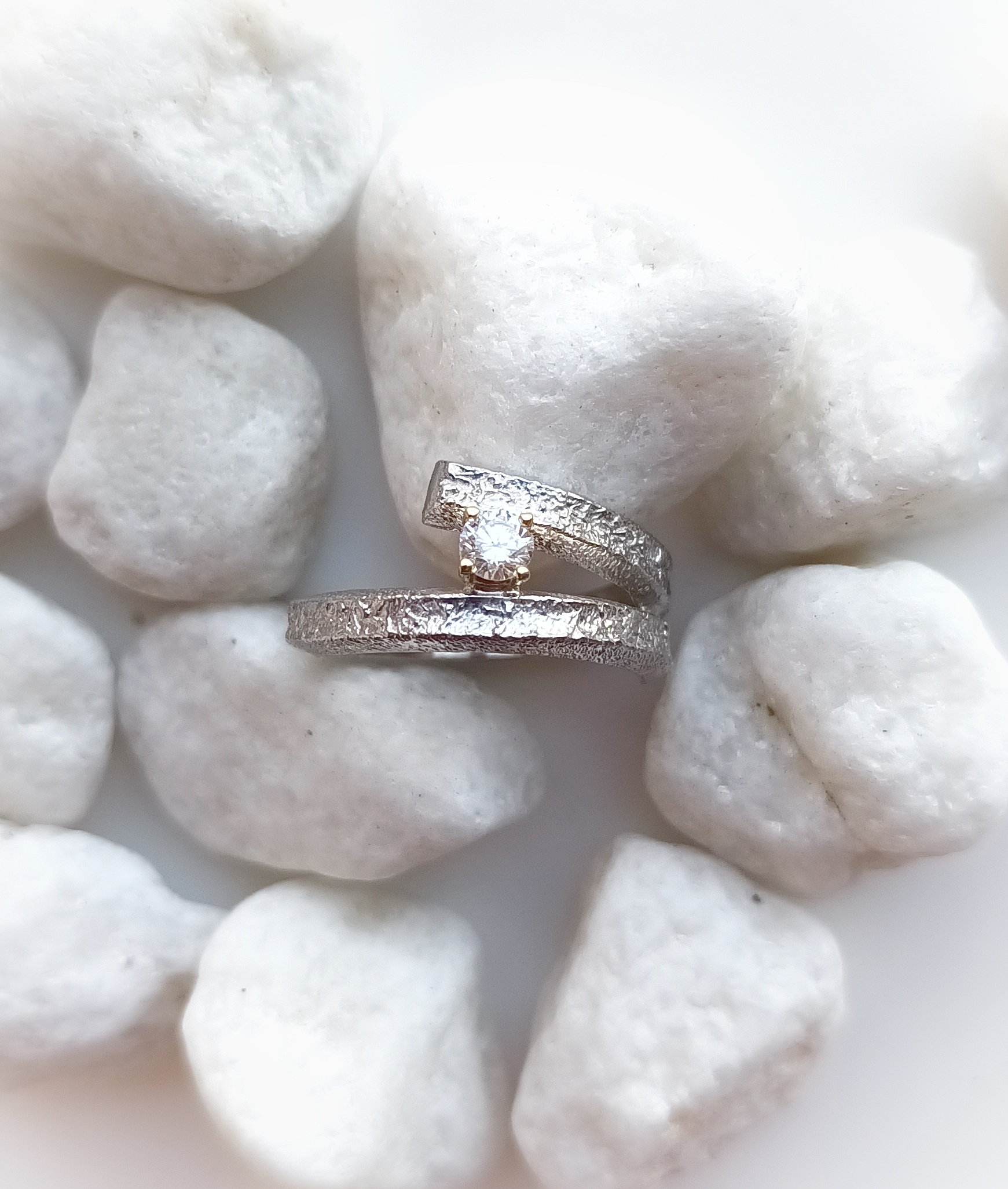 Anillo 3491 plata oro y brillante