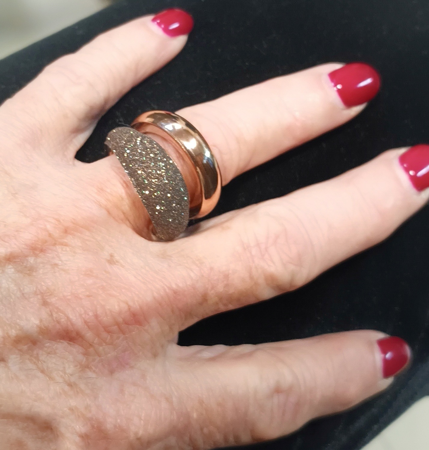Anillo Pesavento 4252 Rosa Marrón - Imagen 2