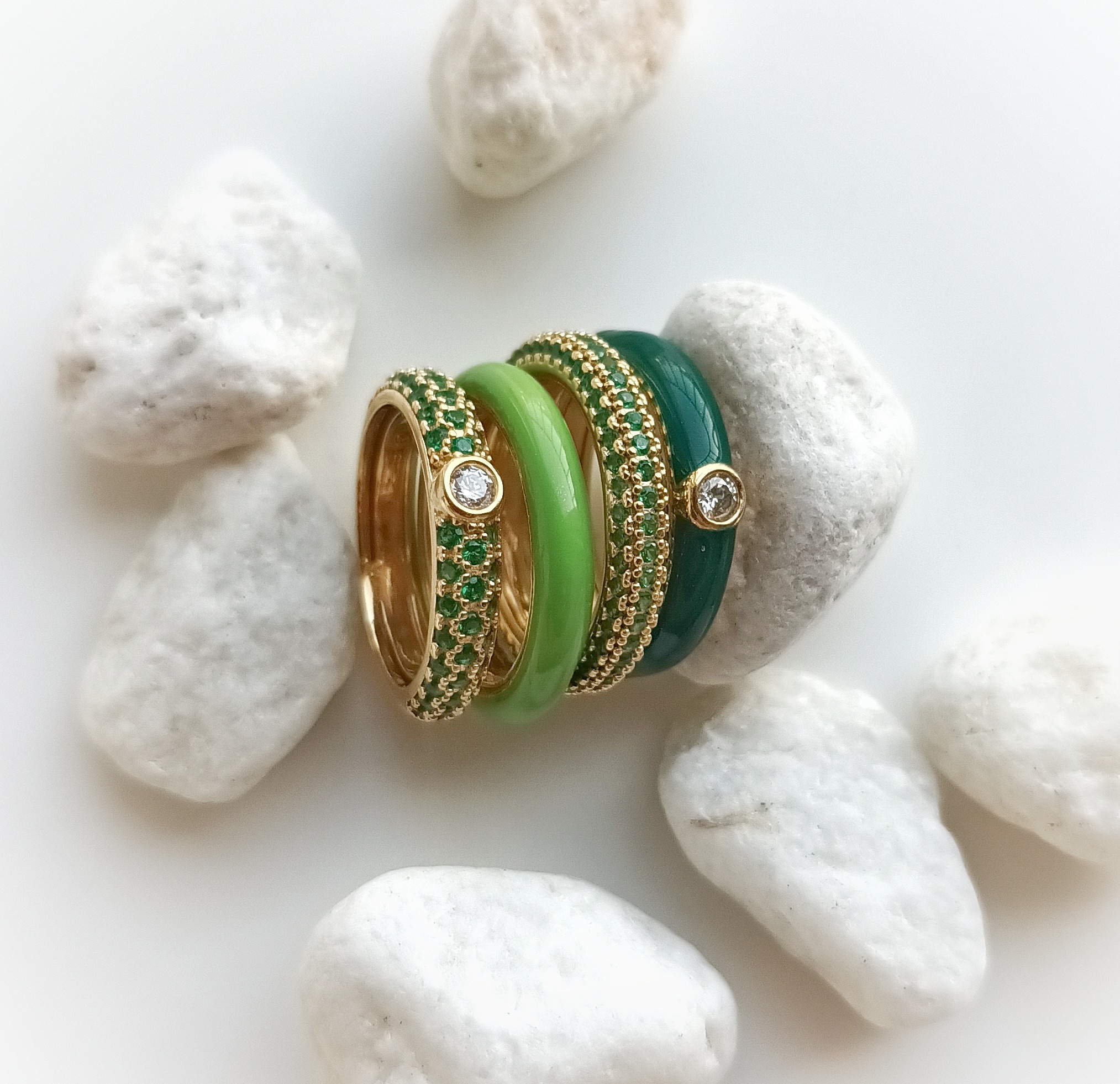 Anillos Labrioro Verdes