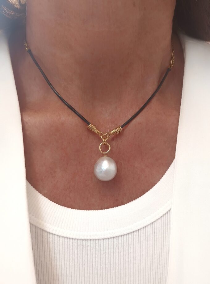 Collar cuero perla 4577 Golden