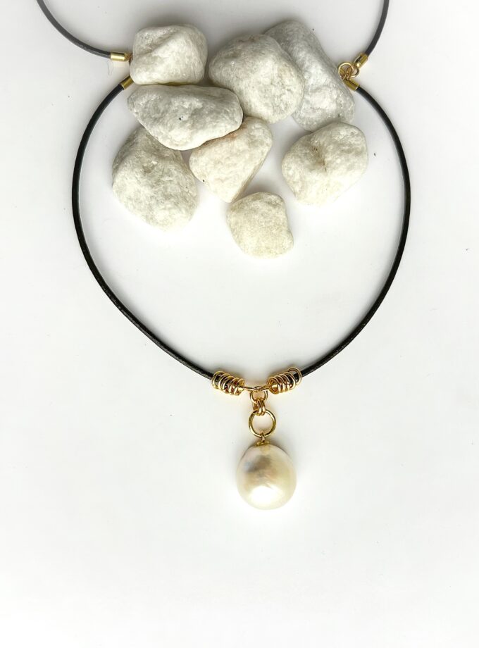 Collar cuero perla 4577 Golden