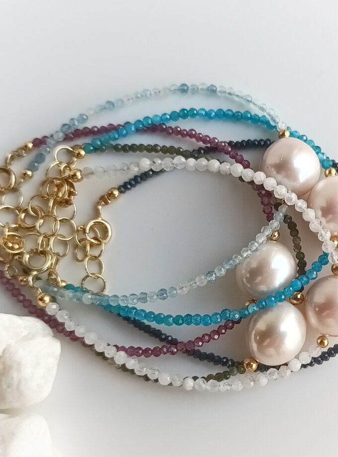 Pulseras piedras naturales perla grande