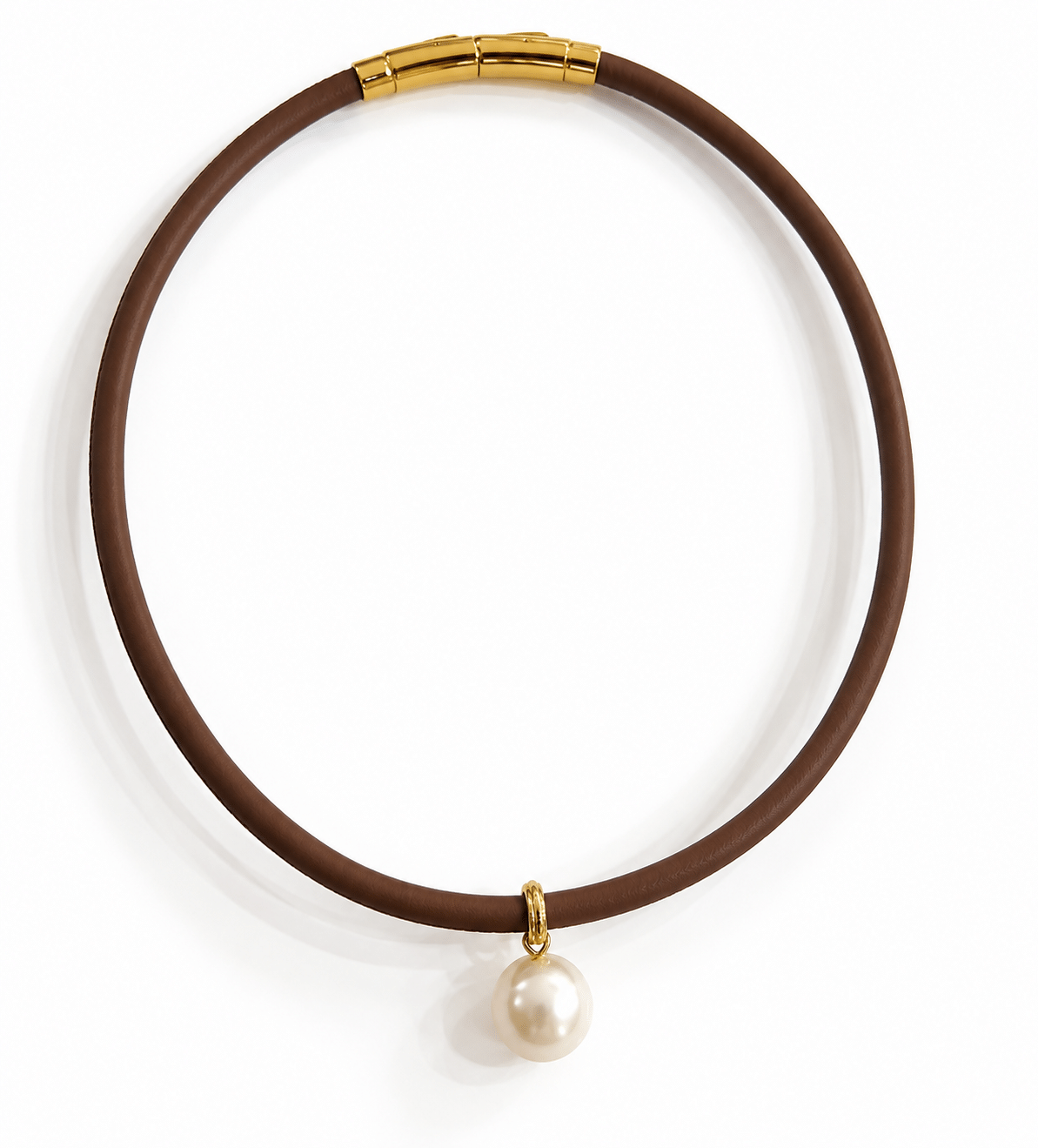 Collar piel perla