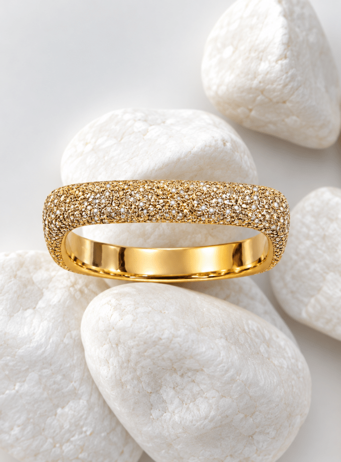 Anillo Square de Pesavento 4619 Polvo oro