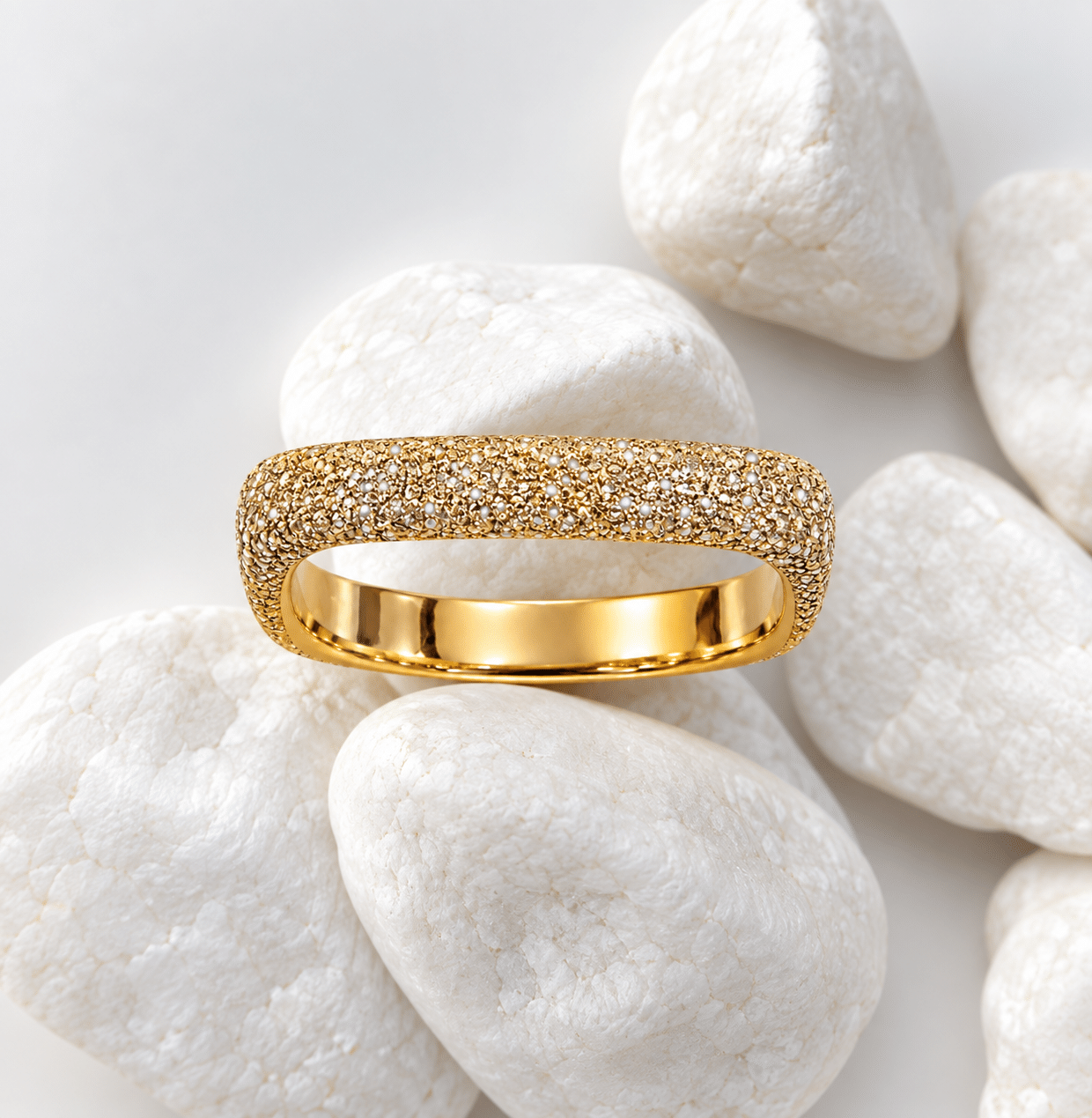 Anillo Square de Pesavento 4619 Polvo oro