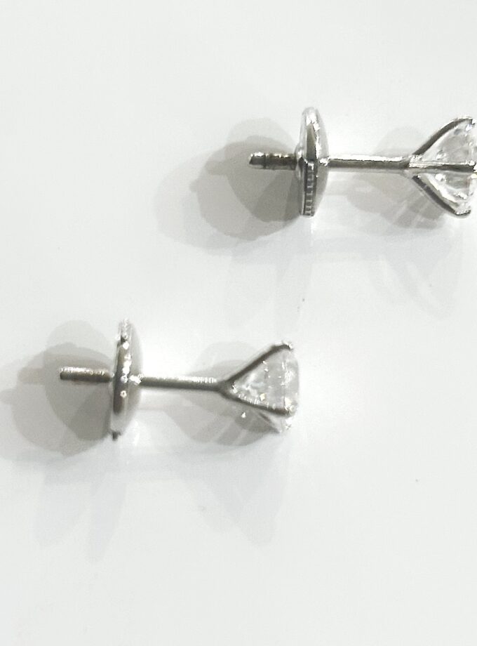 Pendientes oro blanco 4 grapas