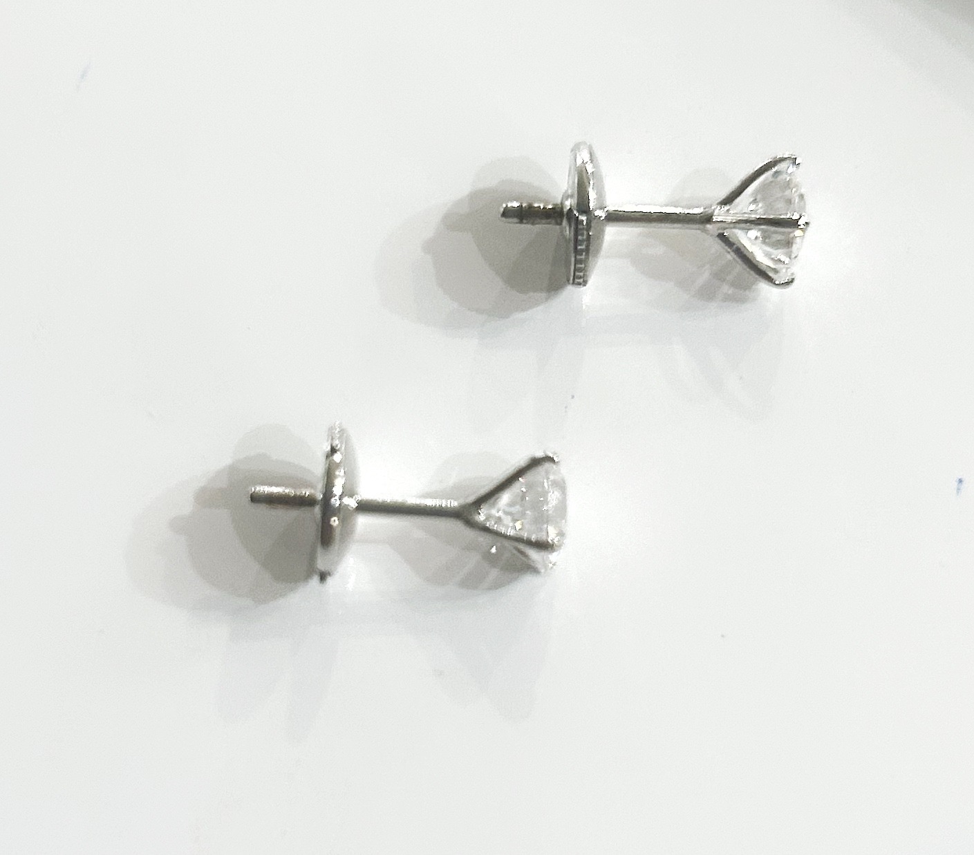 Pendientes oro blanco 4 grapas - Imagen 4