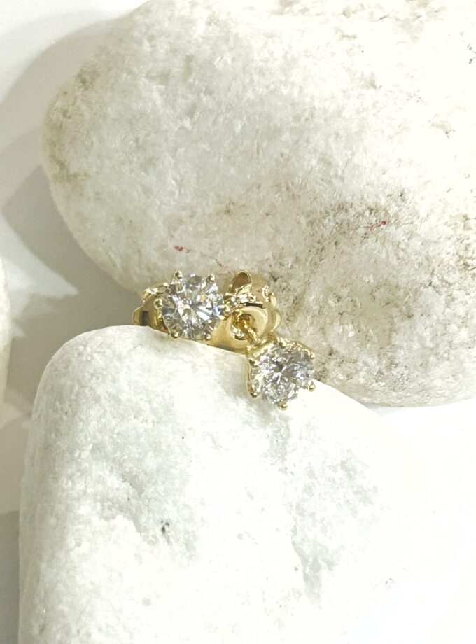 Pendientes oro 6 grapas