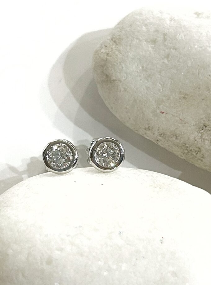 Pendientes oro blanco Chatón