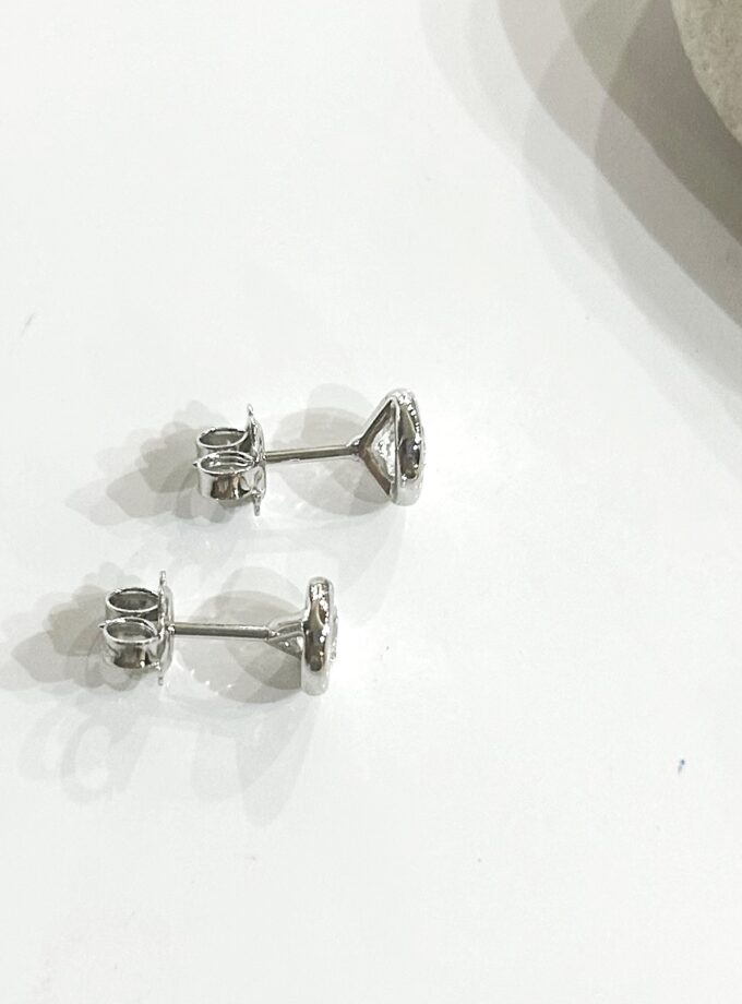 Pendientes oro blanco Chatón