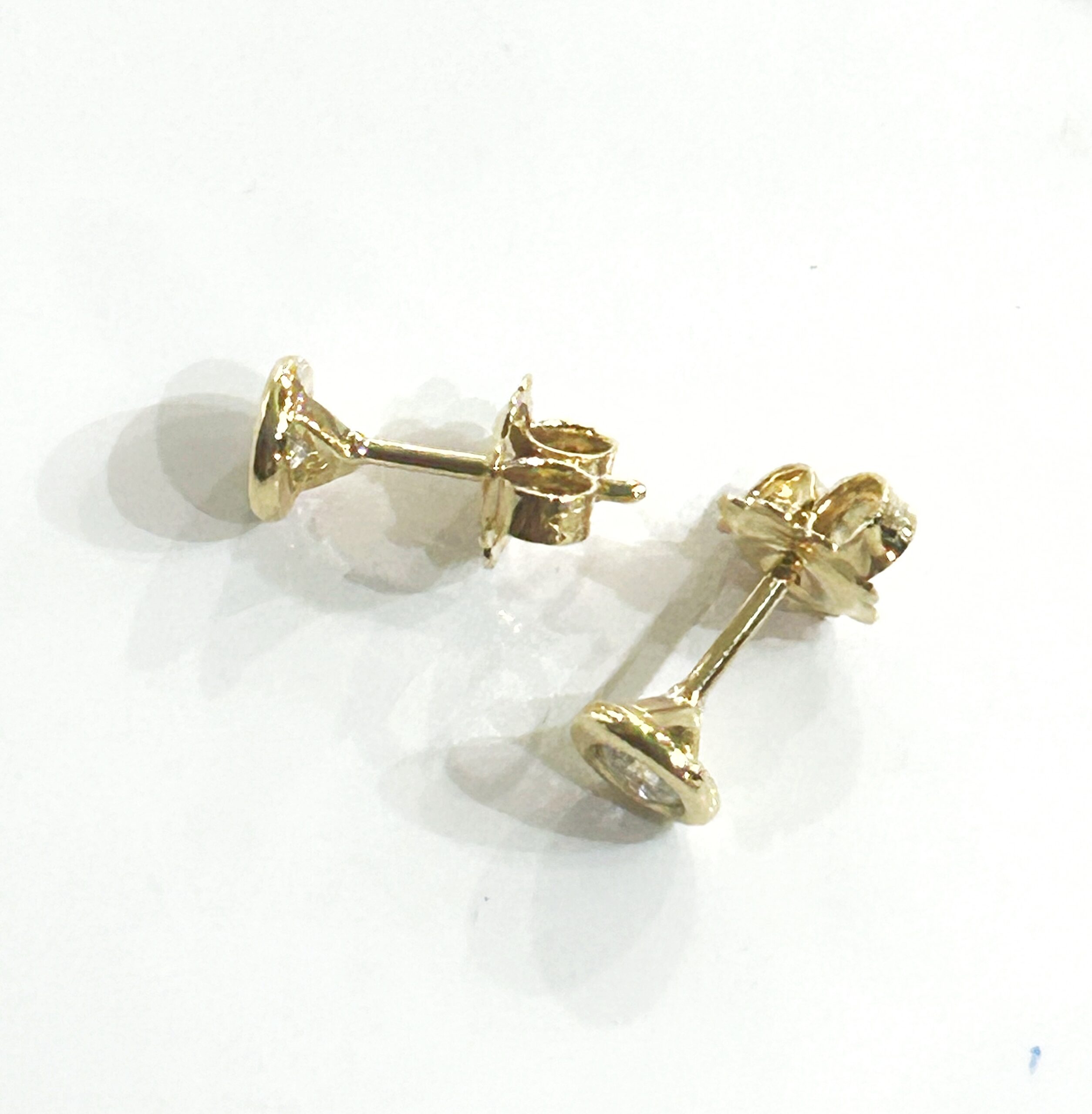 Pendientes oro amarillo chatón - Imagen 3