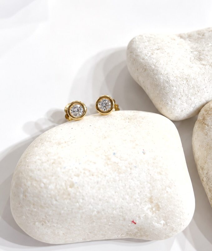 Pendientes oro amarillo chatón