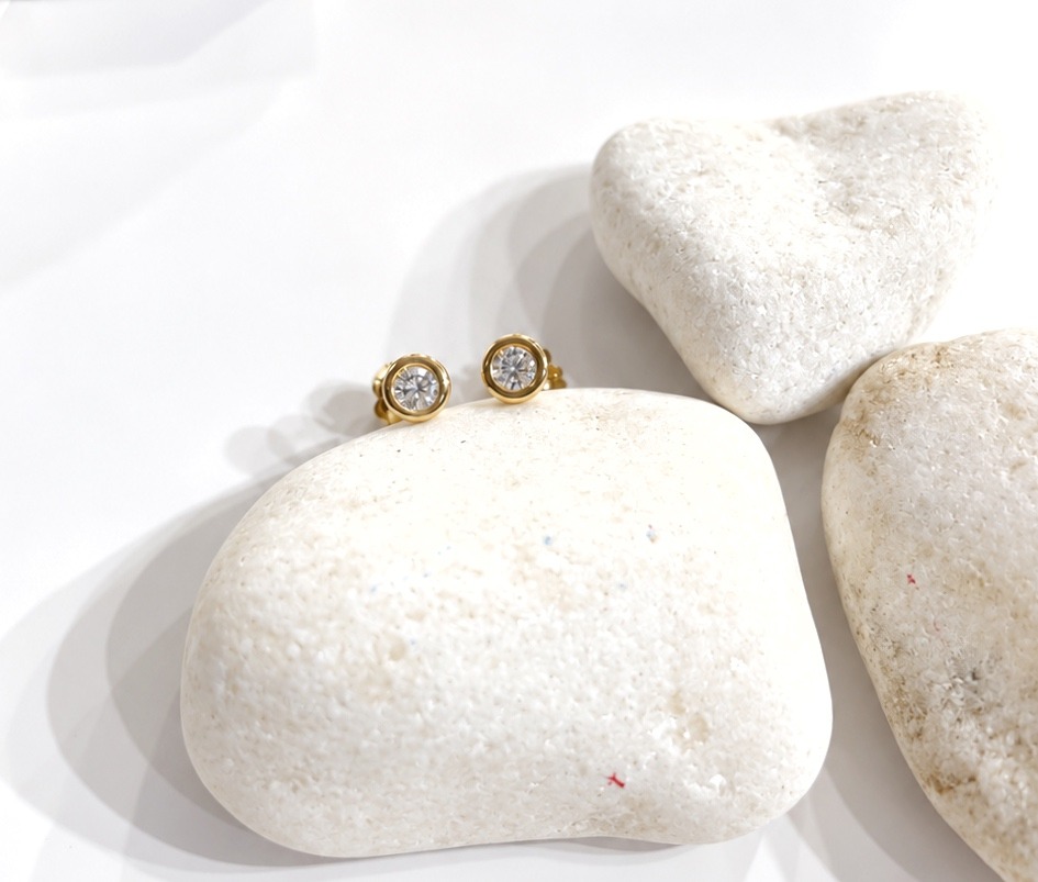 Pendientes oro amarillo chatón
